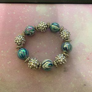 Handmade Light Blue and Silver Bracelet